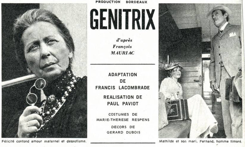 Célébration du centenaire de Genitrix de François Mauriac Dimanche 12 Novembre