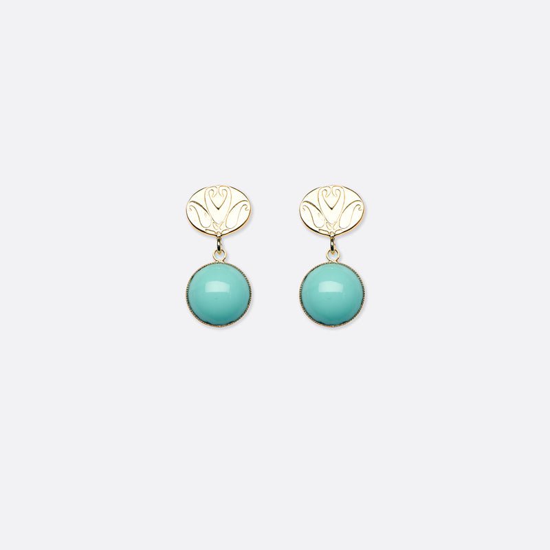 BOUCLES D'OREILLES EMMA - Bleu Turquoise