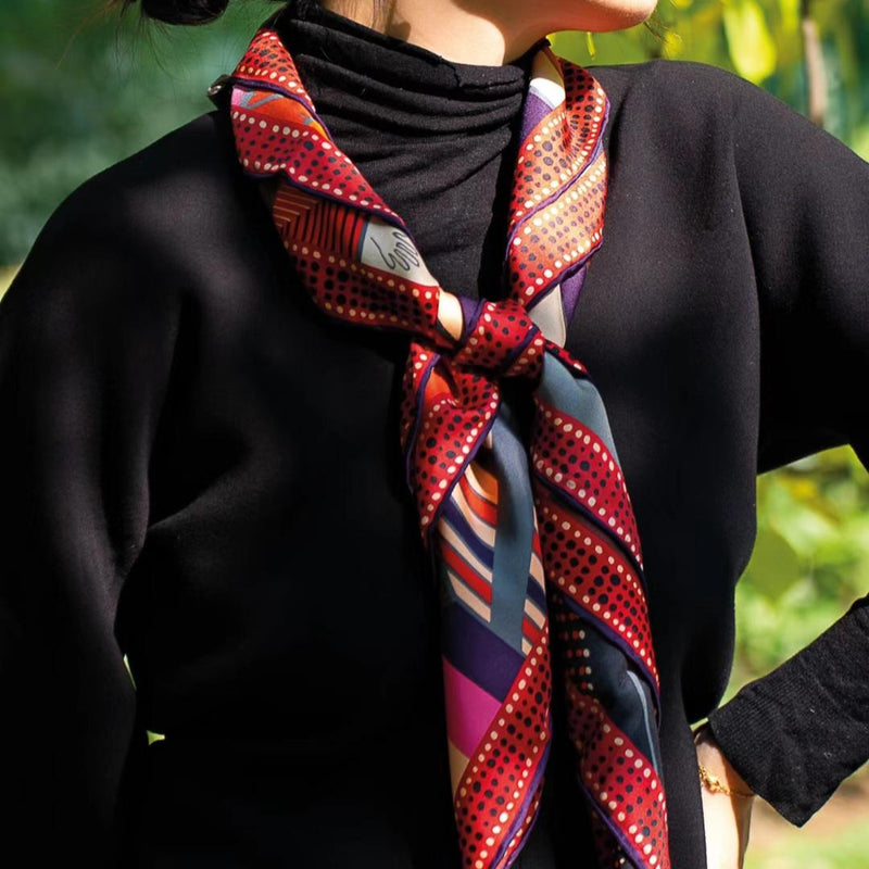 CARRE SOIE 90 - CALIX FRUIT ROUGE