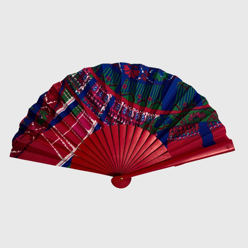 EVENTAIL SOUS LE CIEL DE PARIS BOIS ROUGE - DOMINANTE BLEU