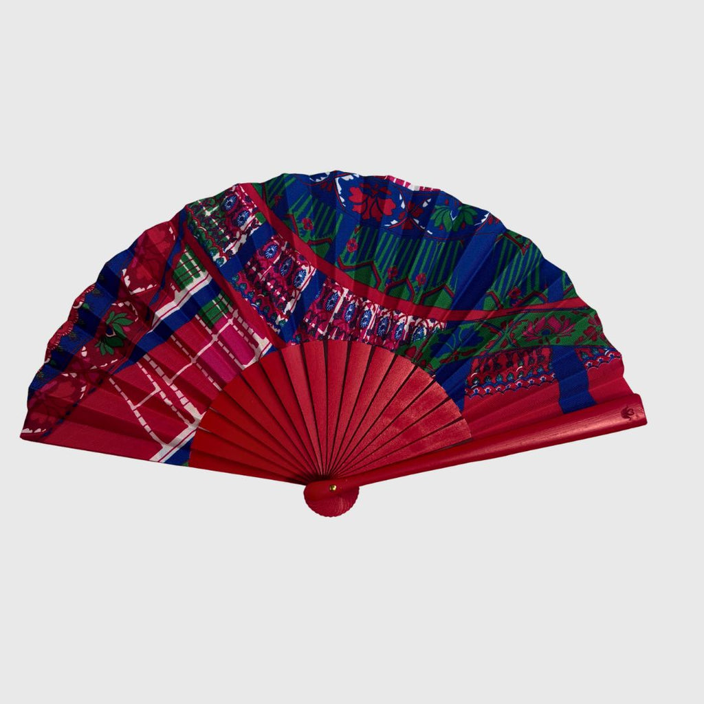 EVENTAIL SOUS LE CIEL DE PARIS BOIS ROUGE - DOMINANTE BLEU