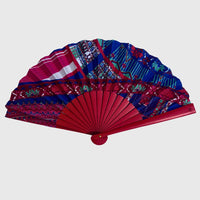 EVENTAIL SOUS LE CIEL DE PARIS BOIS ROUGE - DOMINANTE BLEU