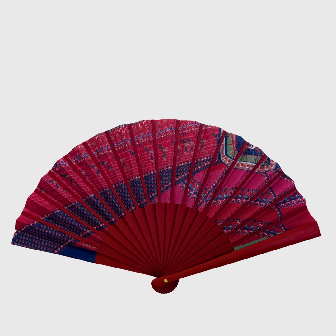 EVENTAIL SOUS LE CIEL DE PARIS BOIS ROUGE - DOMINANTE FUCHSIA