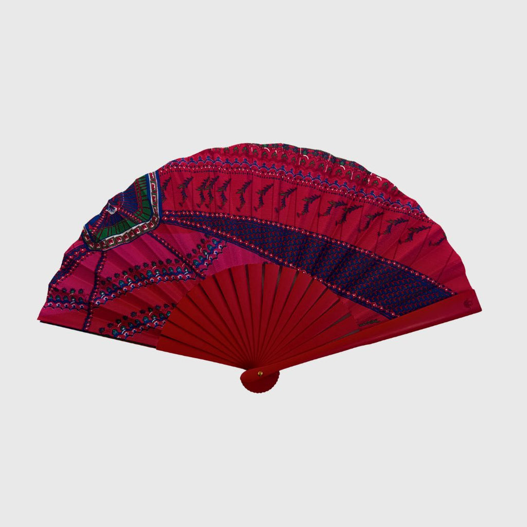 EVENTAIL SOUS LE CIEL DE PARIS BOIS ROUGE - DOMINANTE FUCHSIA