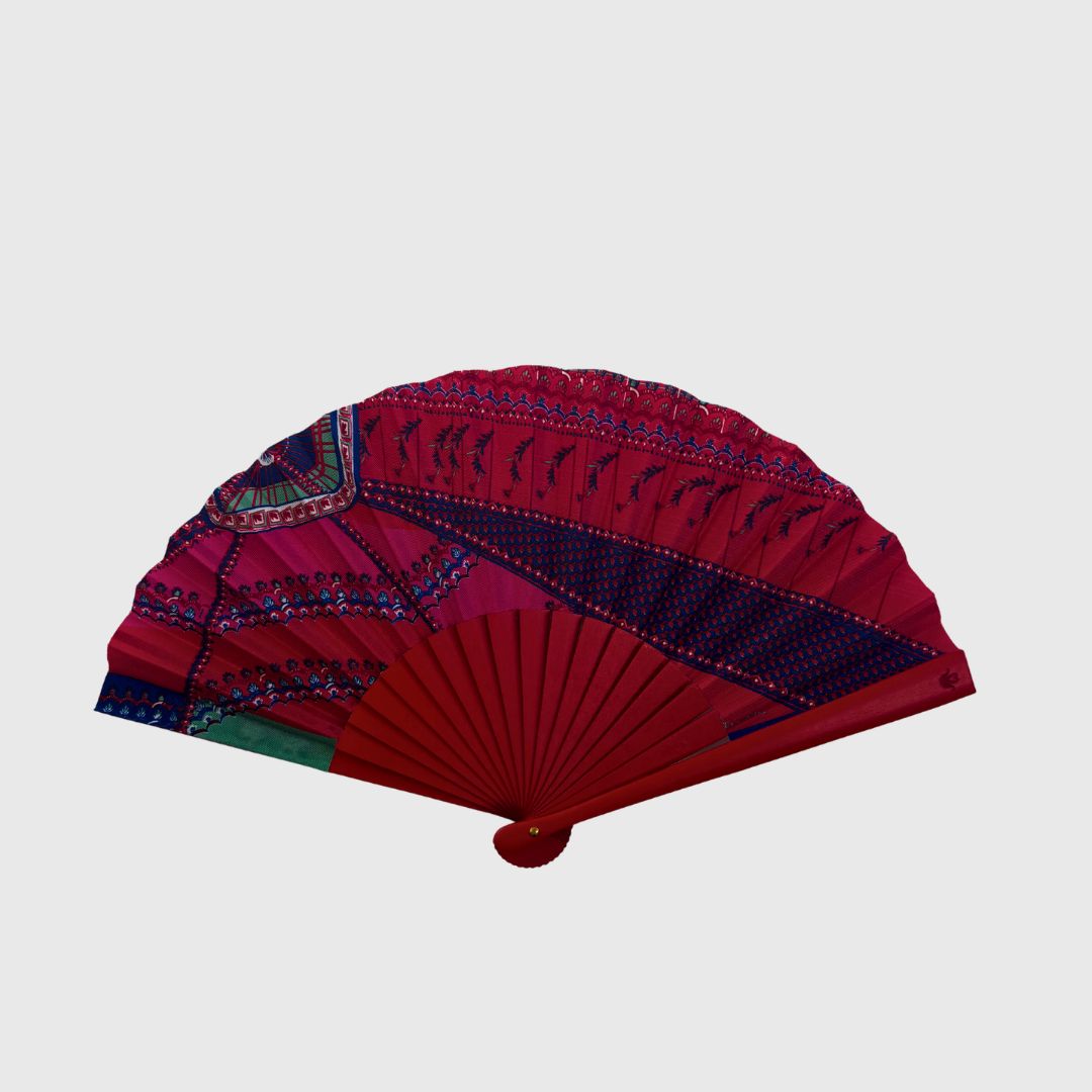 EVENTAIL SOUS LE CIEL DE PARIS BOIS ROUGE - DOMINANTE FUCHSIA