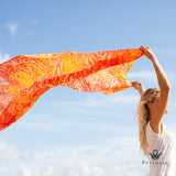 Carré En Soie 90X90 Petrusse Eve Orangeade| Foulard En Toile De Jouy 