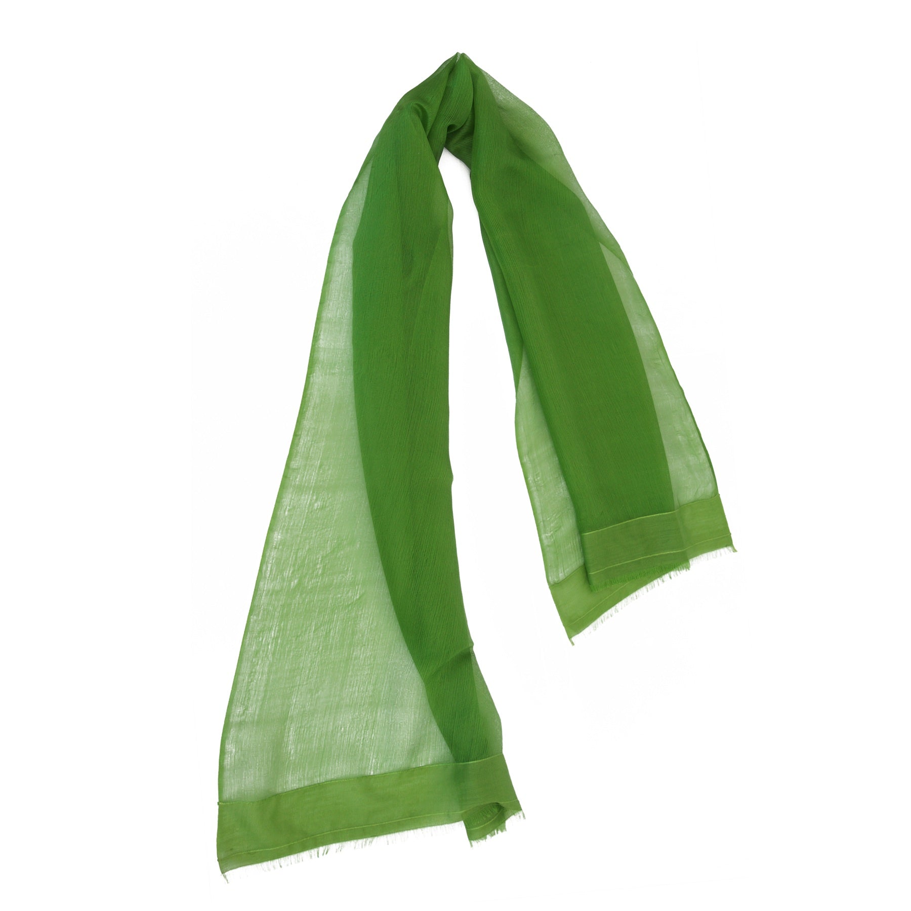 SILK & WOOL STOLE - ORGANZA GREEN