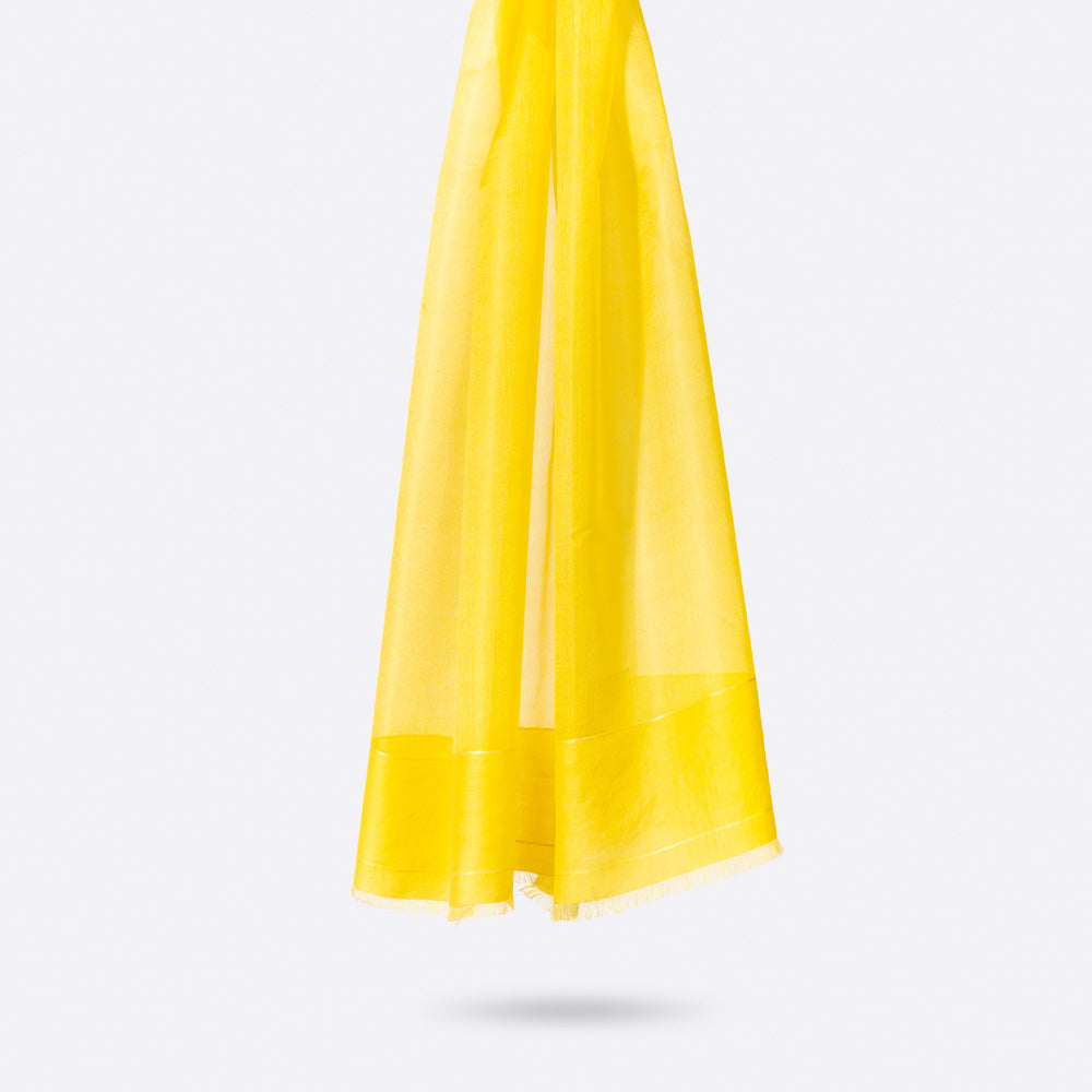 SILK & WOOL STOLE - ORGANZA YELLOW