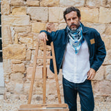 Carré de Soie - Abyssé Bleu Denim | PETRUSSE 