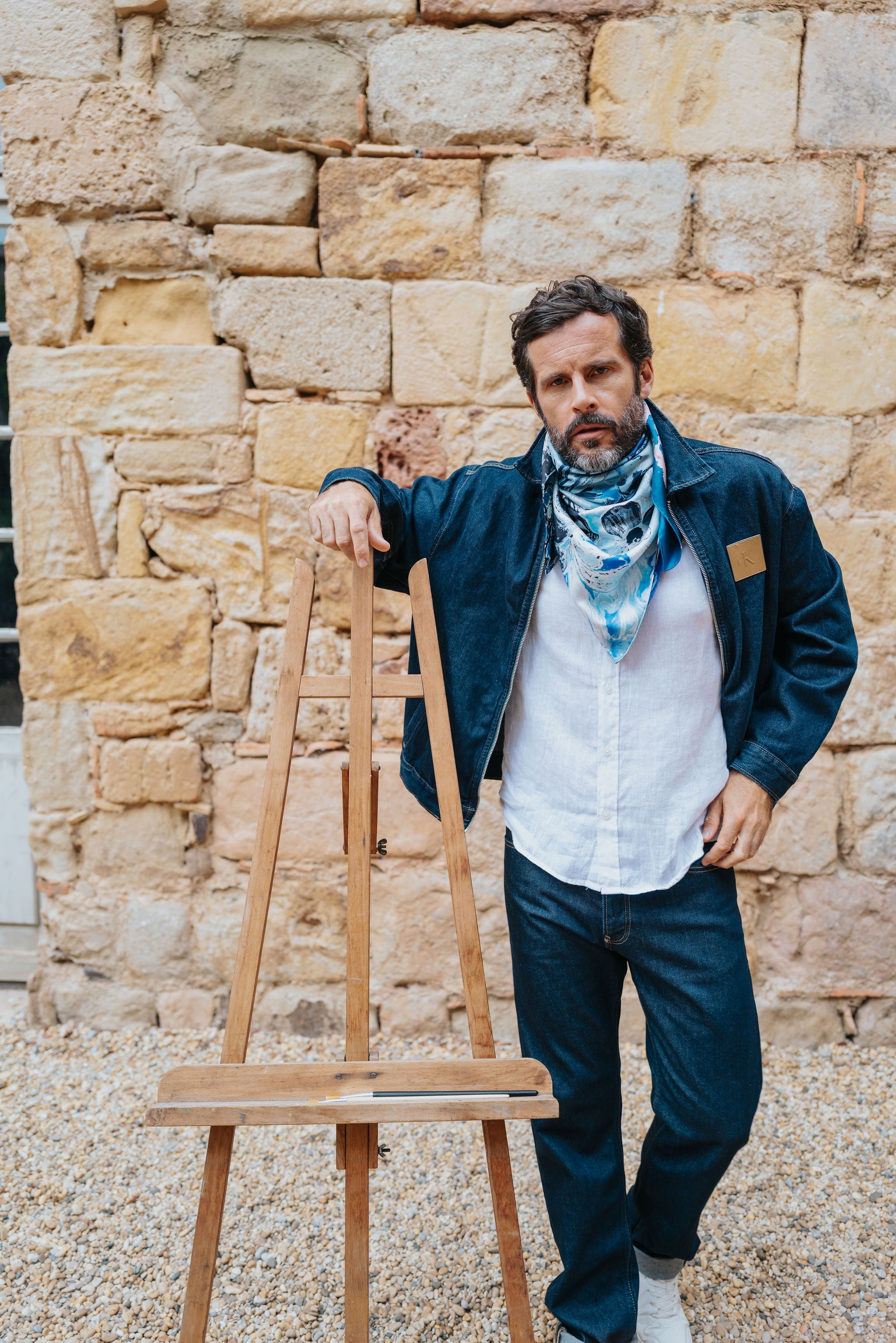 Carré de Soie - Abyssé Bleu Denim | PETRUSSE 