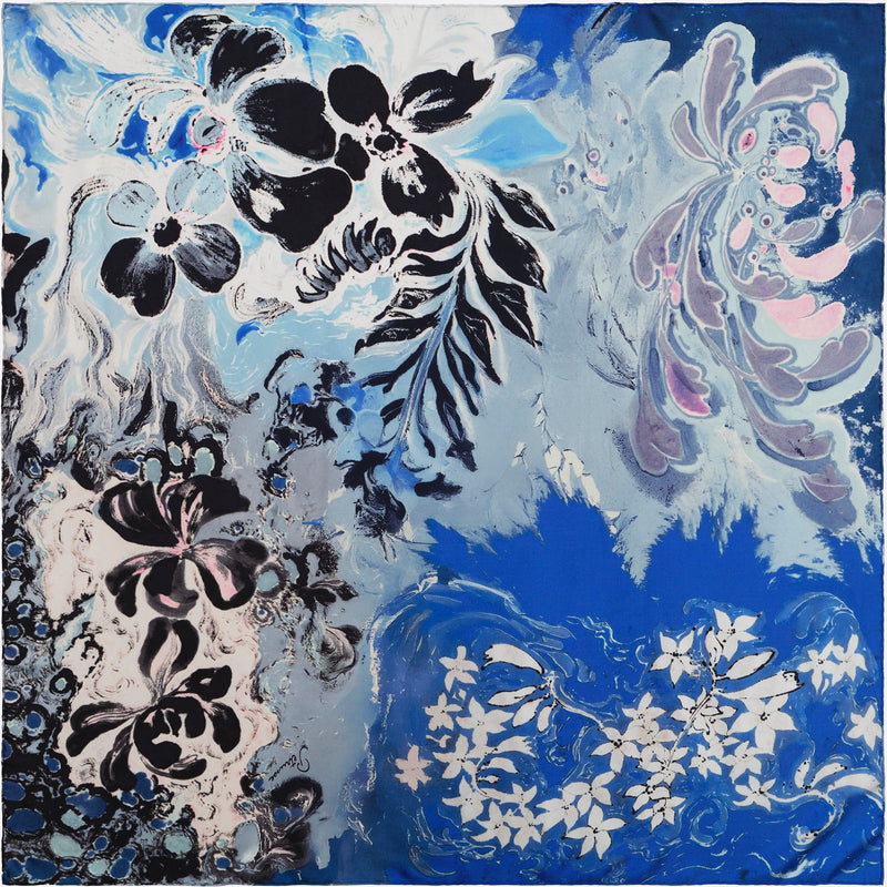 Carré de Soie - Abyssé Bleu Denim | PETRUSSE 