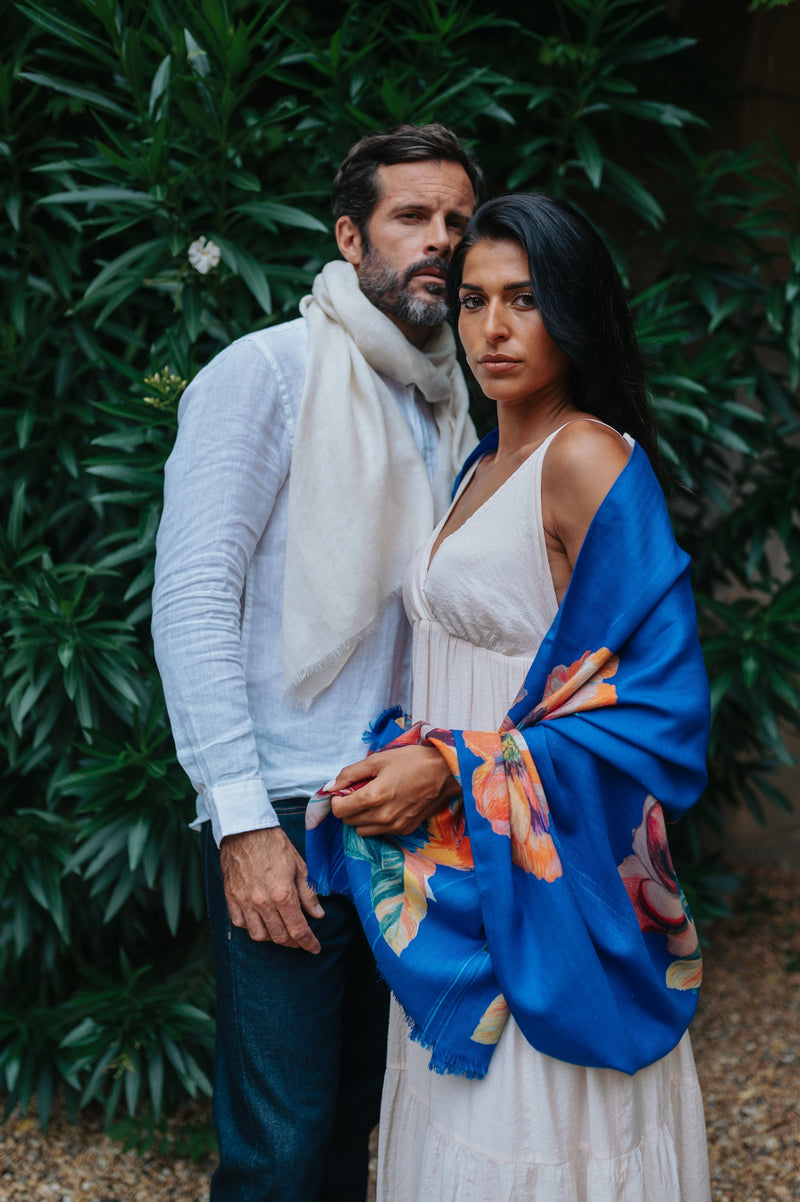 ICÔNE BLEU – Étole en laine et soie inspirée de l’art | Petrusse