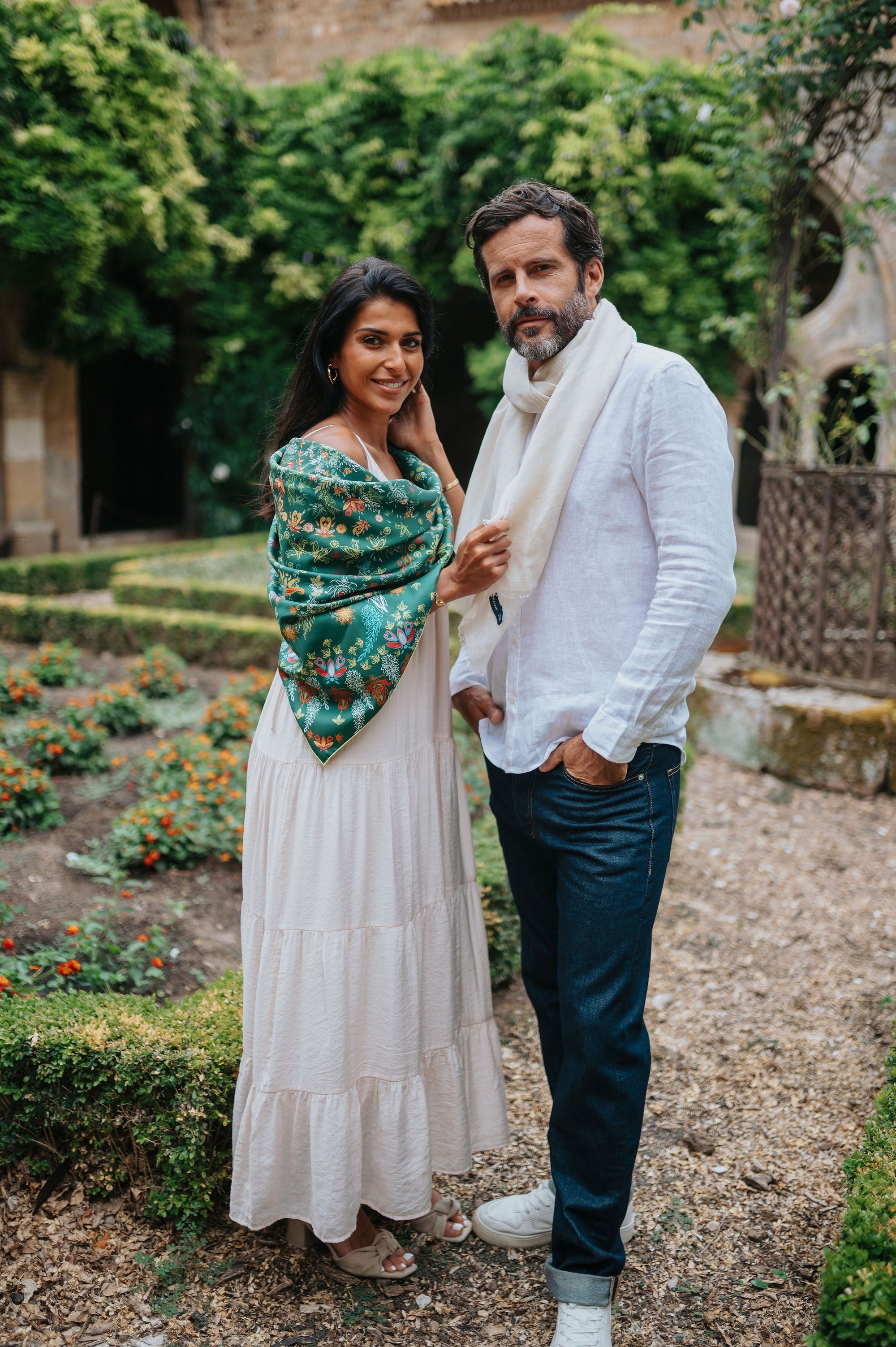 Carré en Soie 105 x 105 ORIA VERT | Petrusse 