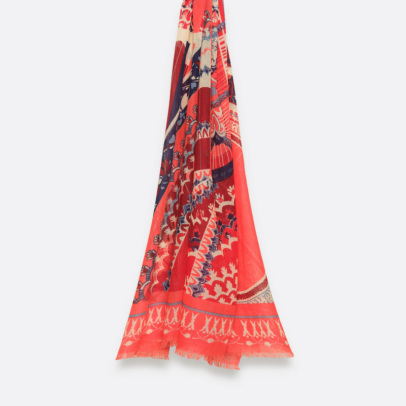 Écharpe en Laine SOUS LE CIEL DE PARIS ÉTOLE ORANGE | PETRUSSE 