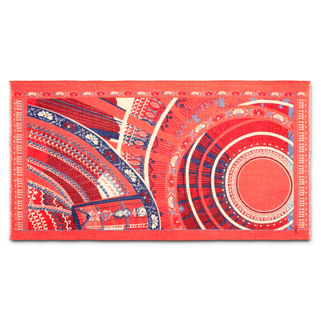 Écharpe en Laine SOUS LE CIEL DE PARIS ÉTOLE ORANGE | PETRUSSE 