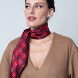 SILK SCARF 90 - CLAN PETRUSSE RED