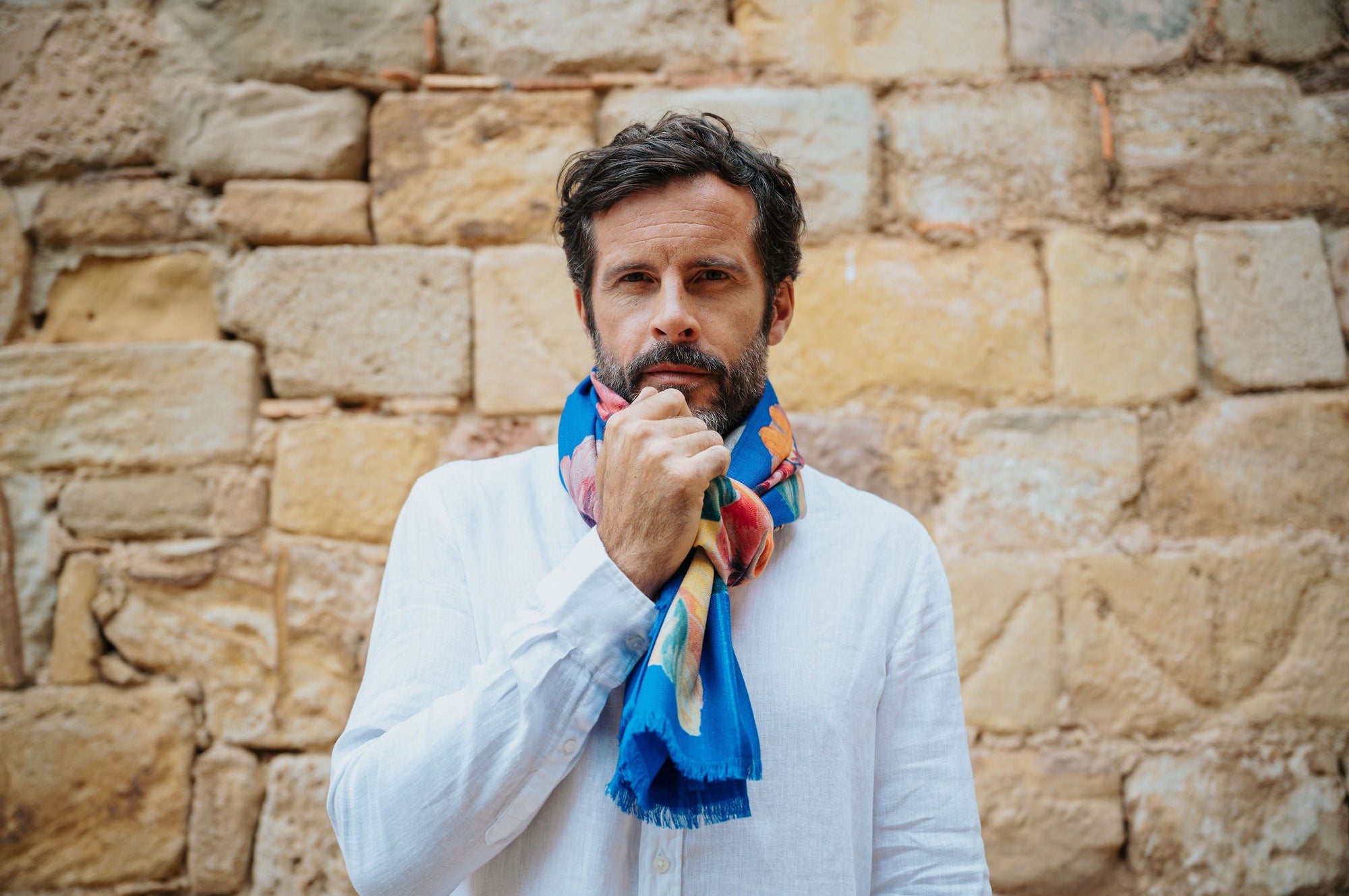 ICÔNE BLEU – Étole en laine et soie inspirée de l’art | Petrusse