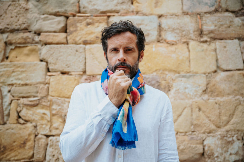 ICÔNE BLEU – Étole en laine et soie inspirée de l’art | Petrusse