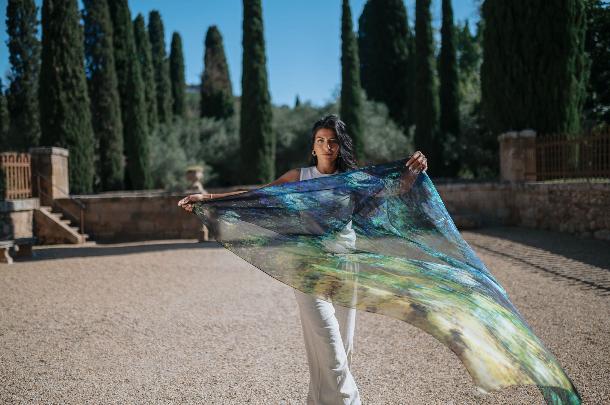 Foulard en soie LES EAUX DE JUIN | Petrusse