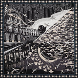 SILK SCARF 105 - SUR LE NIL BLACK