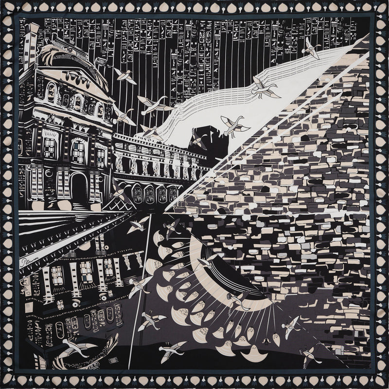 CARRE SOIE 105 - LOUVRE SUR LE NIL NOIR