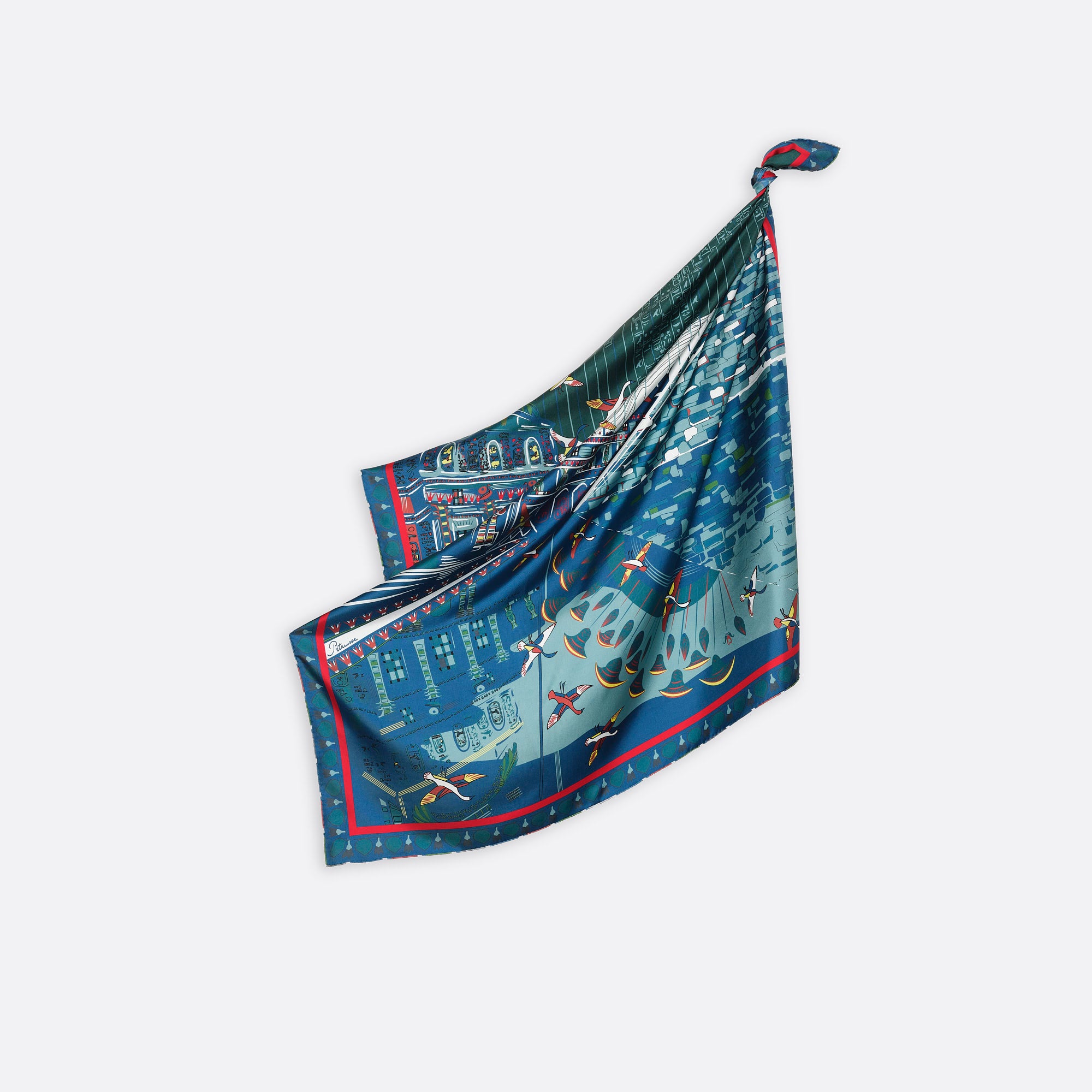 SILK SCARF 105 - SUR LE NIL GREEN