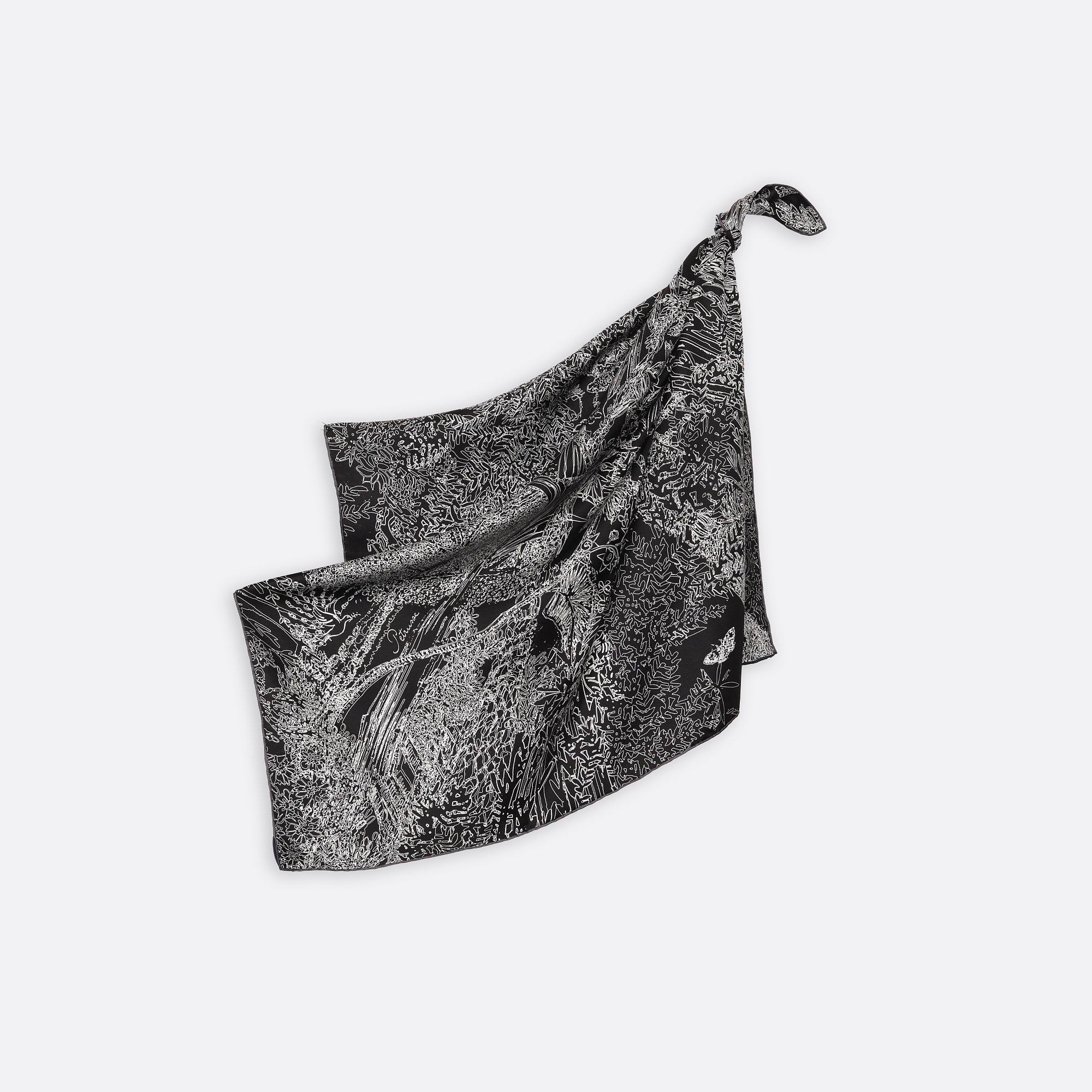 SILK SCARF 65 - MAYA MINI BLACK