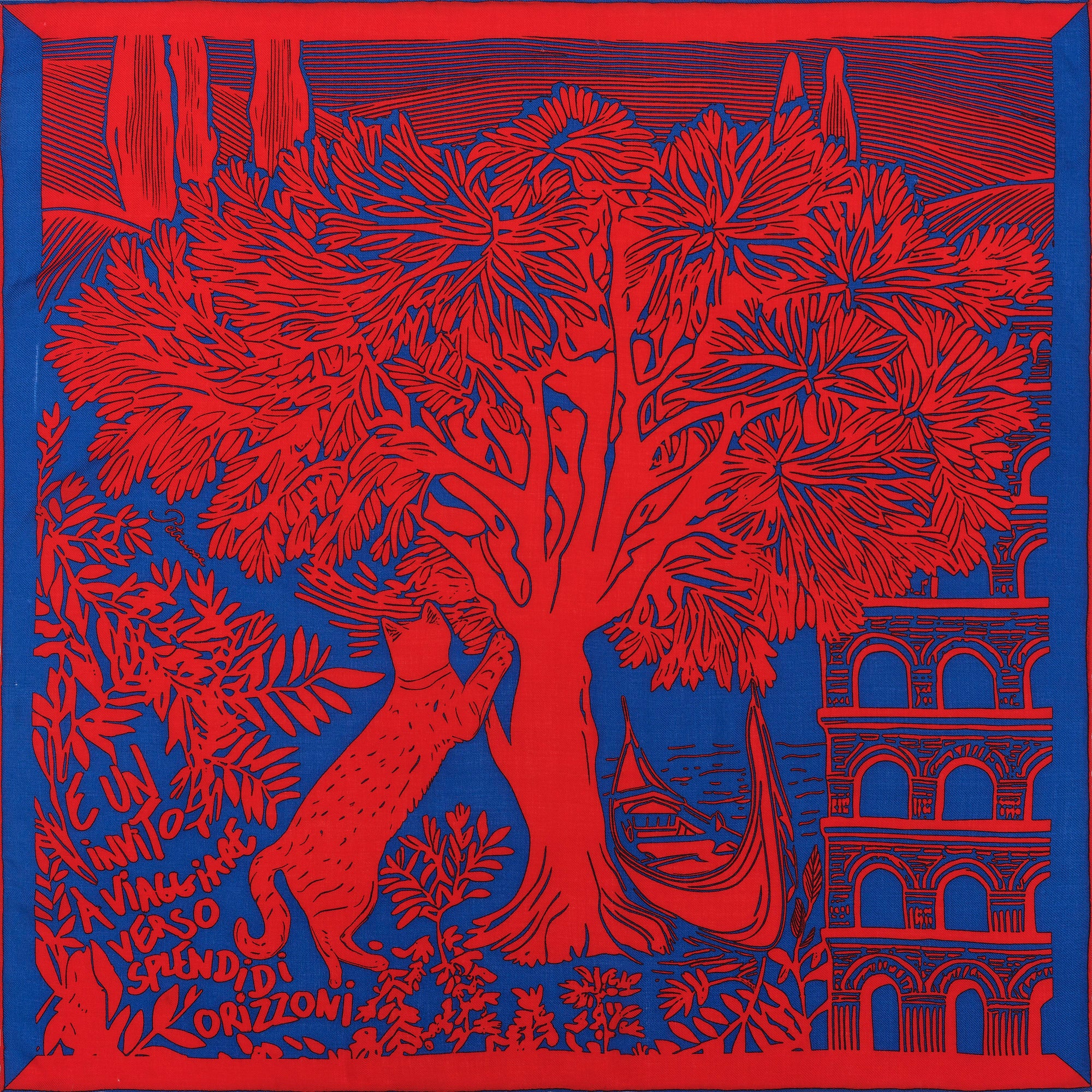 WOOL SCARF 100 - OLIVIER ROYAL BLUE
