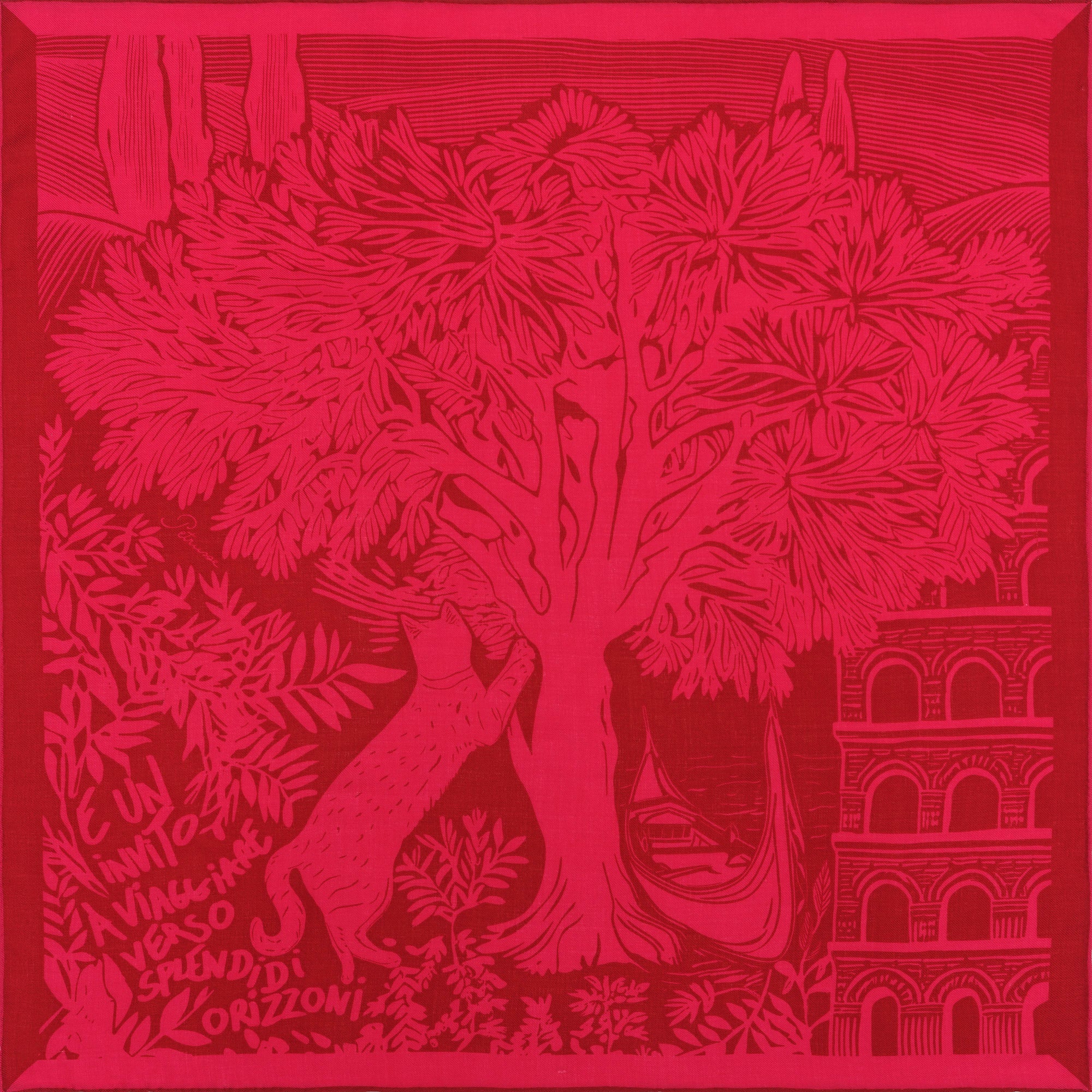 WOOL SCARF 100 - OLIVIER FUCHSIA
