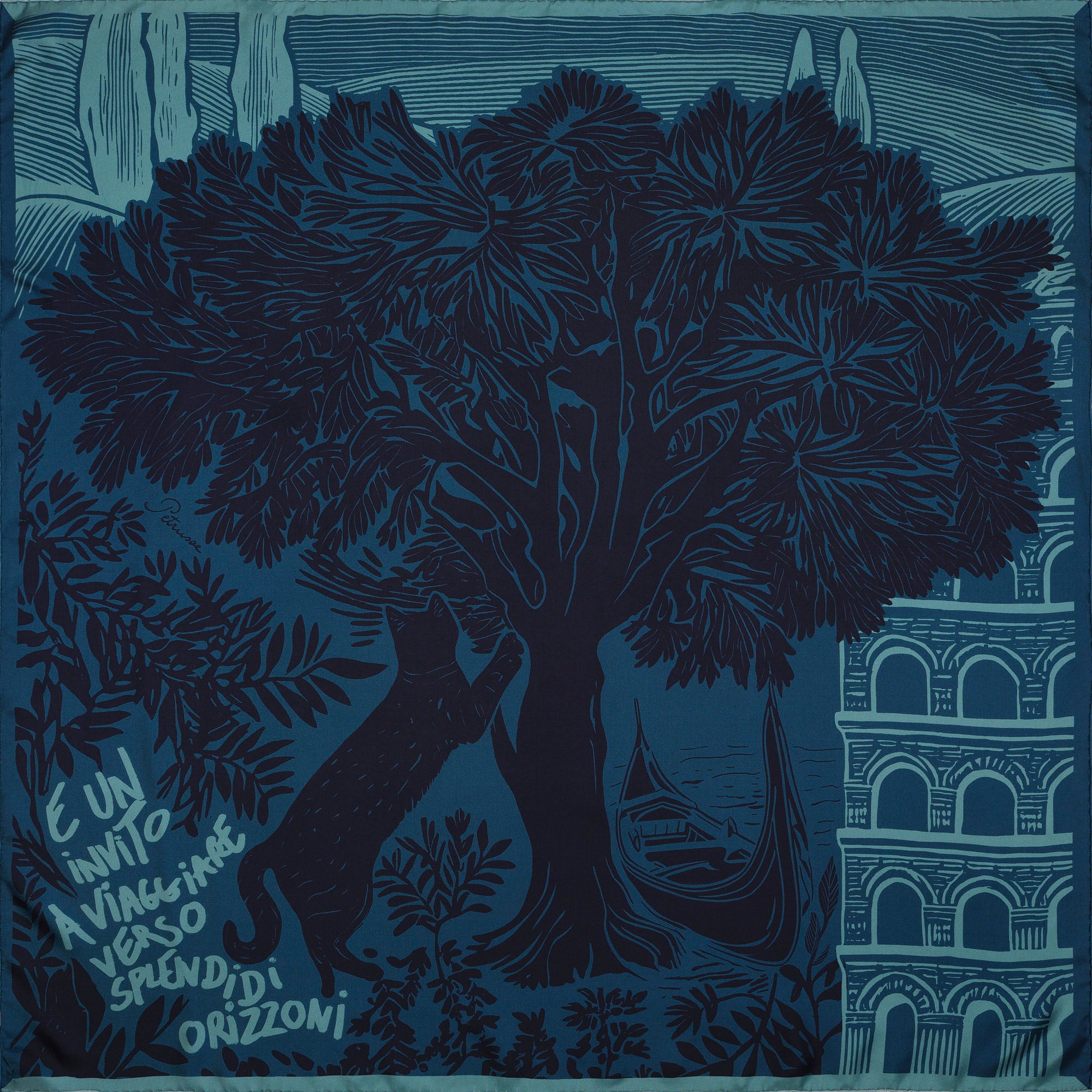 SILK SCARF 90 - OLIVIER EMERALD