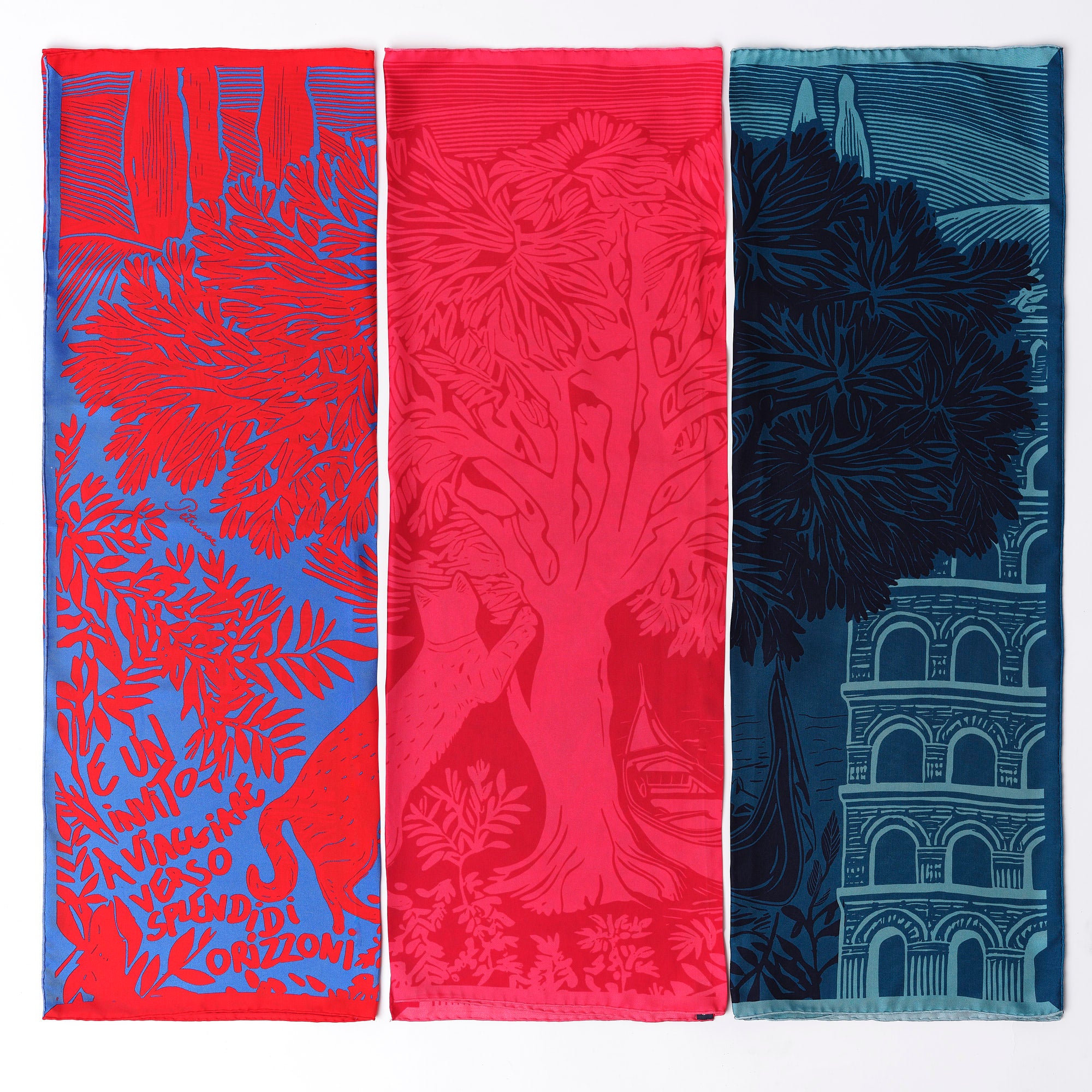SILK SCARF 90 - OLIVIER FUCHSIA