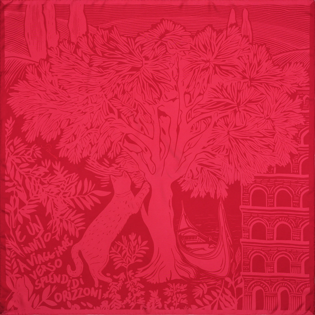 SILK SCARF 90 - OLIVIER FUCHSIA