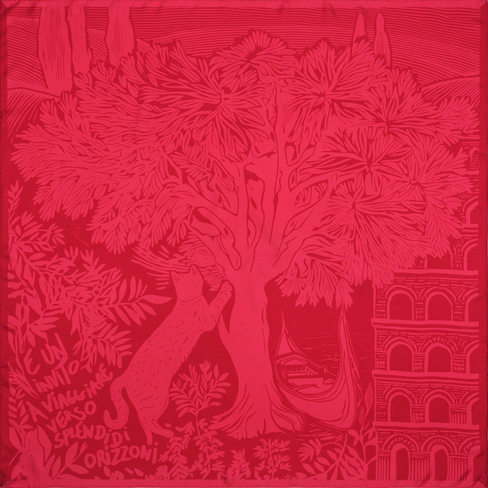 SILK SCARF 90 - OLIVIER FUCHSIA