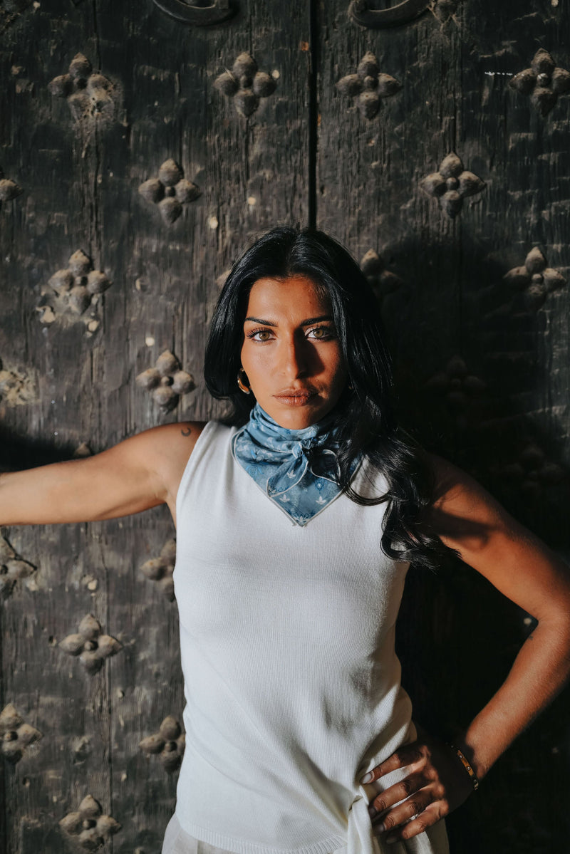 Écharpe pour femme ORIA Coton Denim 65 | Petrusse