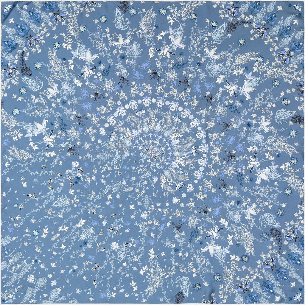 Carré en Soie 105 x 105 ORIA DENIM | Petrusse 