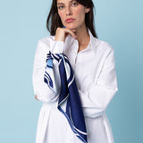 SILK SCARF 65 - ORPHEE BLUE