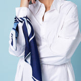 SILK SCARF 65 - ORPHEE BLUE