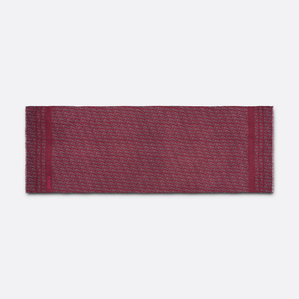 CASHMERE STOLE - OSCAR BURGUNDY RED