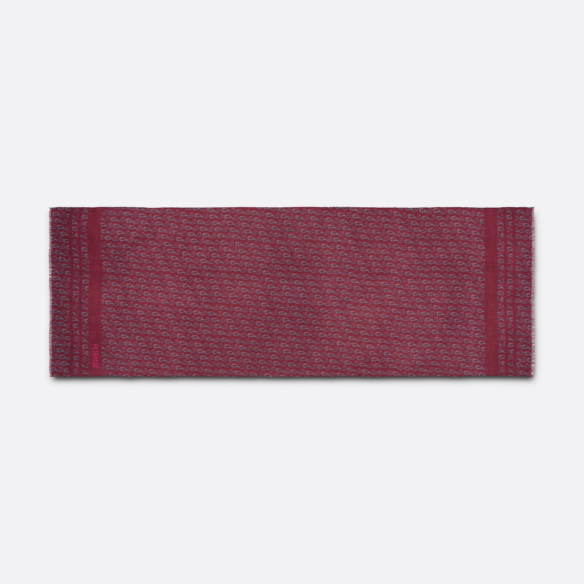 CASHMERE STOLE - OSCAR BURGUNDY RED