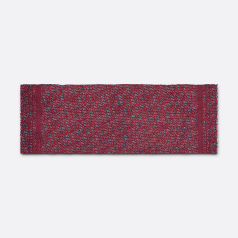 CASHMERE STOLE - OSCAR BURGUNDY RED