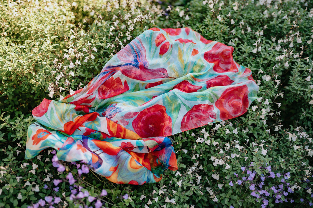 Écharpe pour femme PAZ FUCHSIA – Foulard en Soie | Petrusse