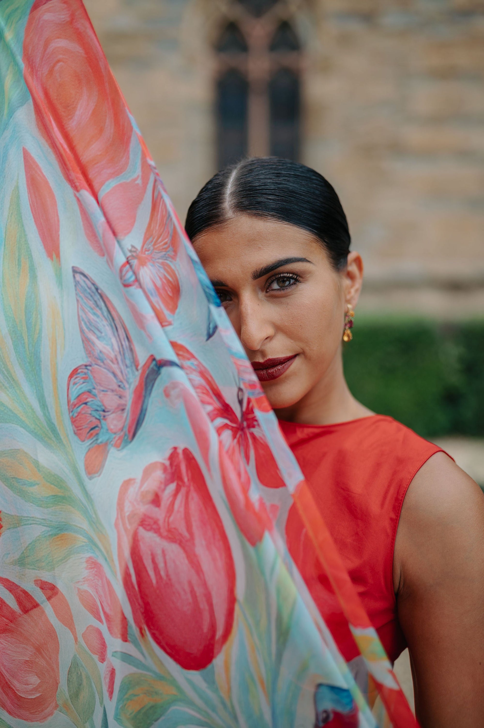 Écharpe pour femme PAZ FUCHSIA – Foulard en Soie | Petrusse