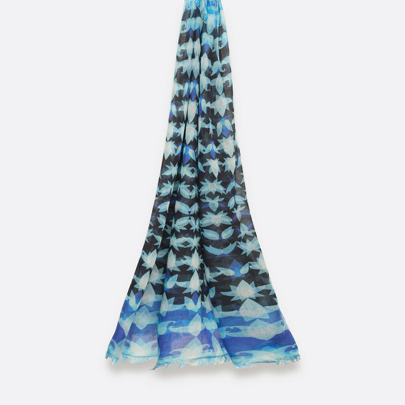 SAHARA BLEU – Écharpe pour femme et homme en modal & soie | Petrusse