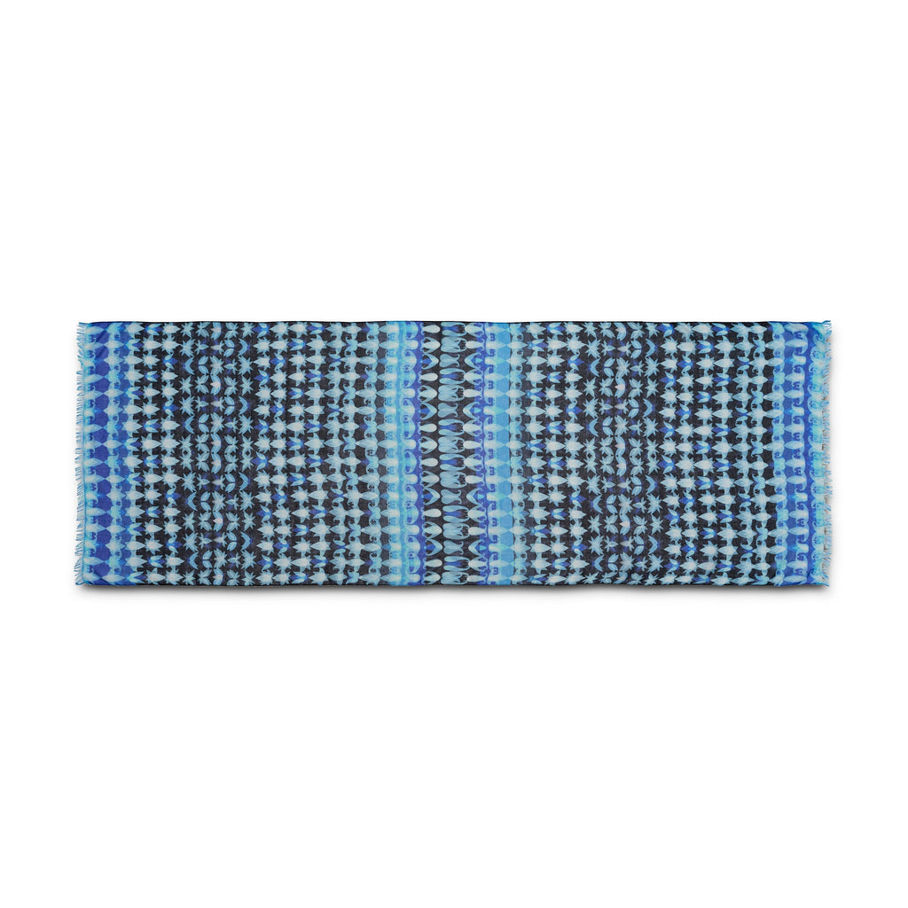 SAHARA BLEU – Écharpe pour femme et homme en modal & soie | Petrusse
