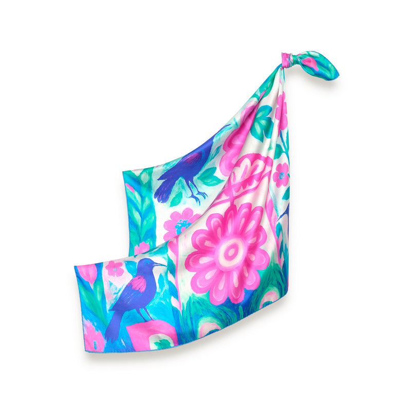 Carré en soie VIDA EMERAUDE 90x90cm | Petrusse