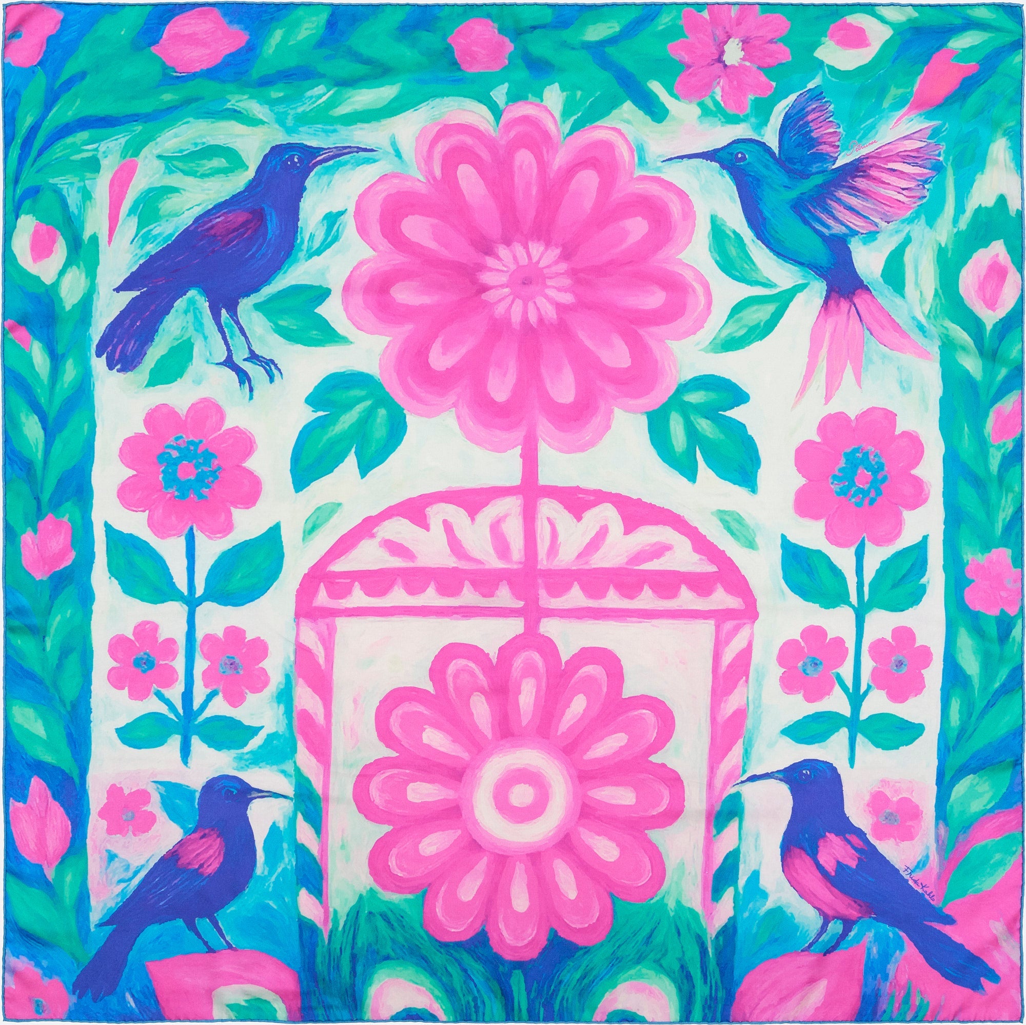 Carré en soie VIDA EMERAUDE 90x90cm | Petrusse