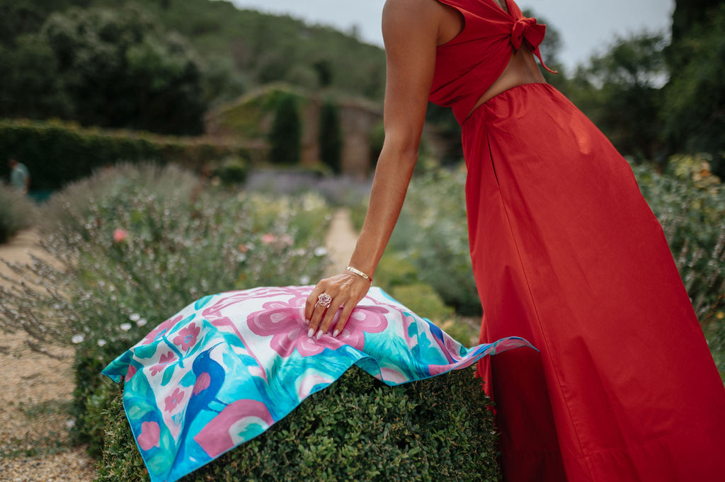 Carré en soie VIDA EMERAUDE 90x90cm | Petrusse