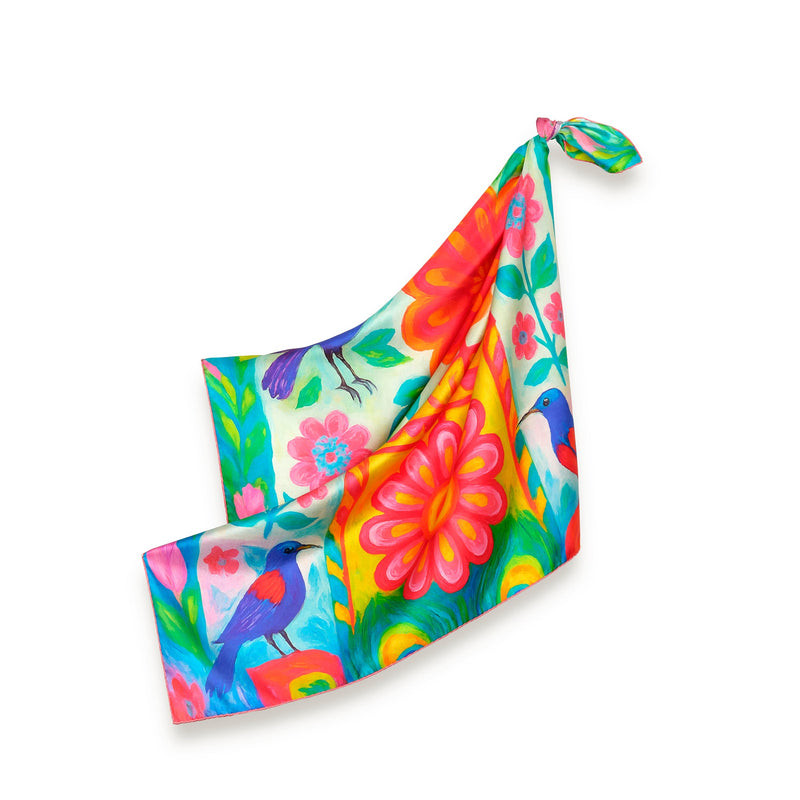 Carré en soie VIDA FUCHSIA 90x90cm | Petrusse