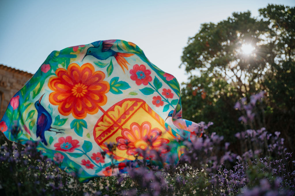 Carré en soie VIDA FUCHSIA 90x90cm | Petrusse