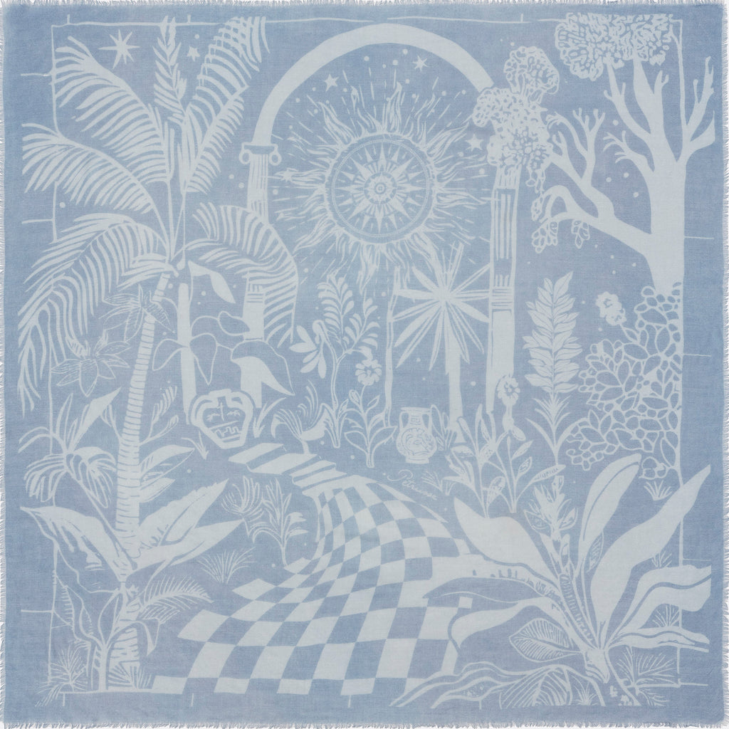 CARRE CACHEMIRE 120 - VILLA BLEU DENIM